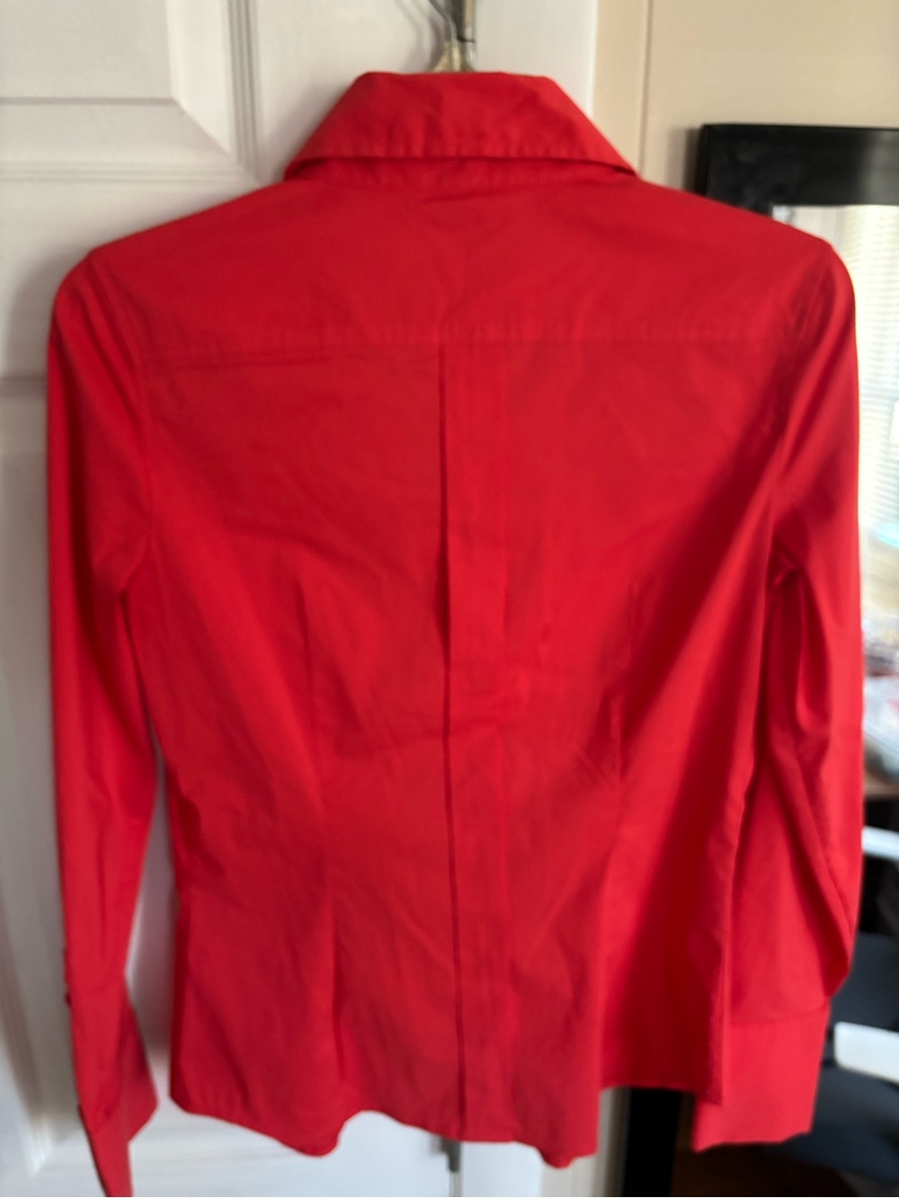 NWT Beautiful Express Design Studio
Coral Red Button Front Long-sleeve. - Picture 4 of 9